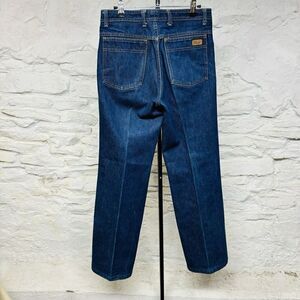 Vintage 80s Dior Distressed Straight Leg Jeans Dark Wash Indigo Denim Designer